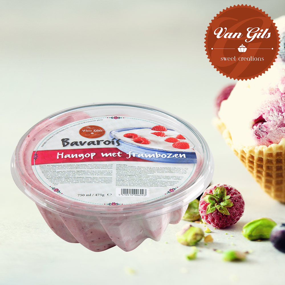 Hangop met Frambozen Bavarois Tulband