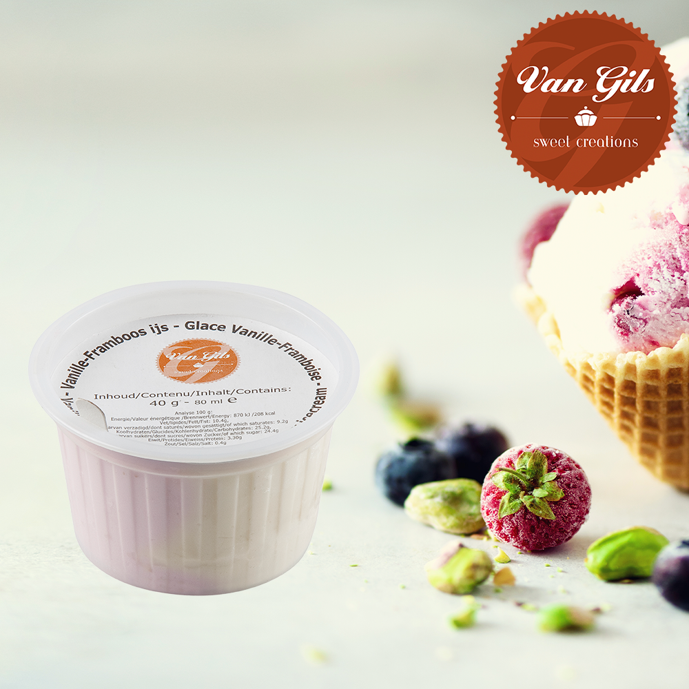 Mini Vanille Framboos Ijsbekers